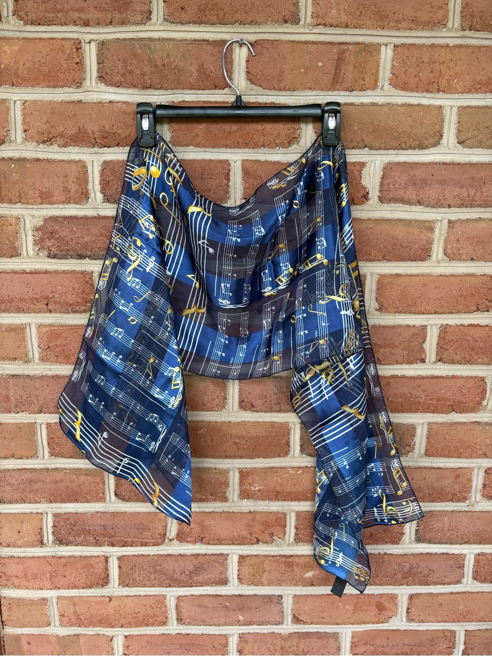 Blue and Yellow Musical Note Decorative Scarf Band